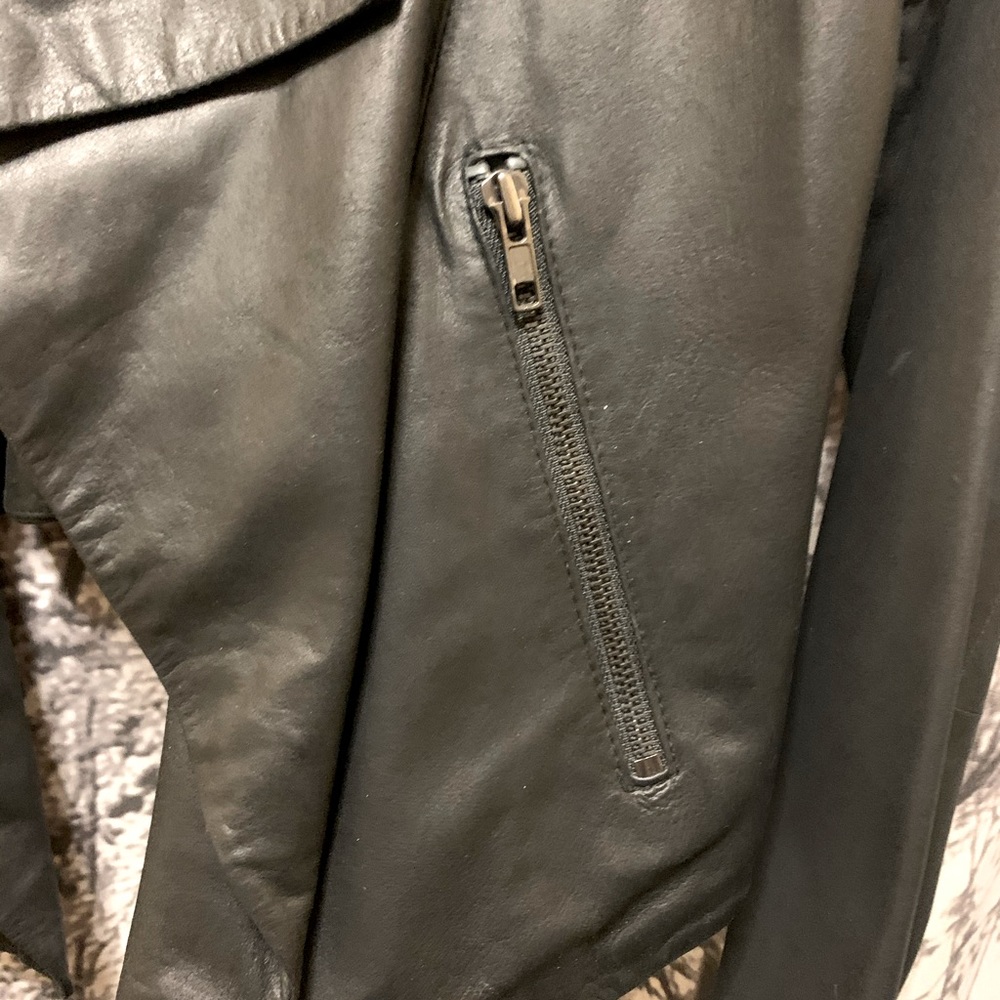 Leather Drape-front Jacket - Medium - C-LECTIVE - Picture 5 of 6